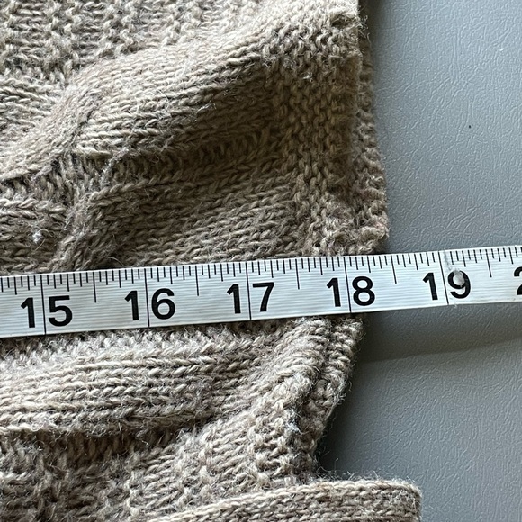 Berretti Sweater Tunic Cowl Neck Sleeveless Tie Waist Tan M - Picture 11 of 12